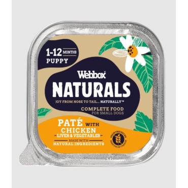Webbox Natural Cão Puppy Paté Frango, Fígado e Vegetais 150g