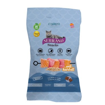 Snack Serrano Gato Salmão e Atum 50g (Anti Hairball)