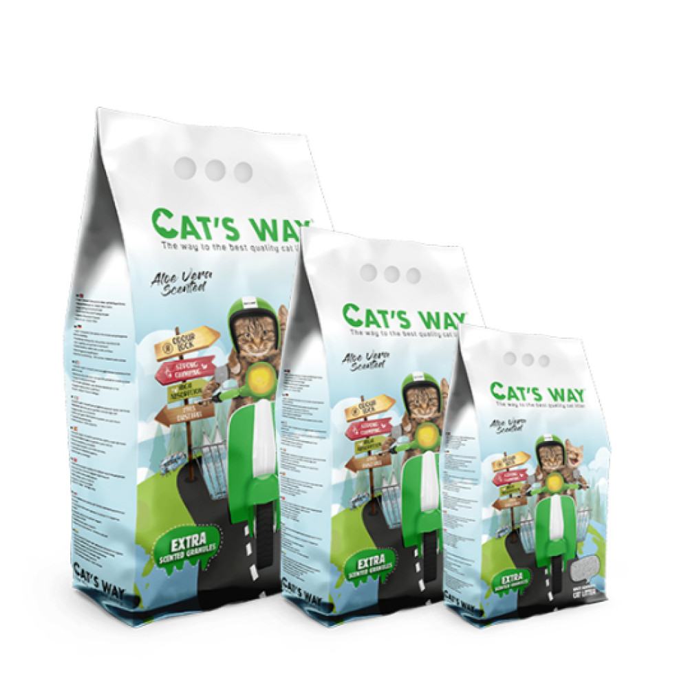 Areia Aglomerante Para Gatos "Cats Way" Aloé Vera (Vários Tamanhos)