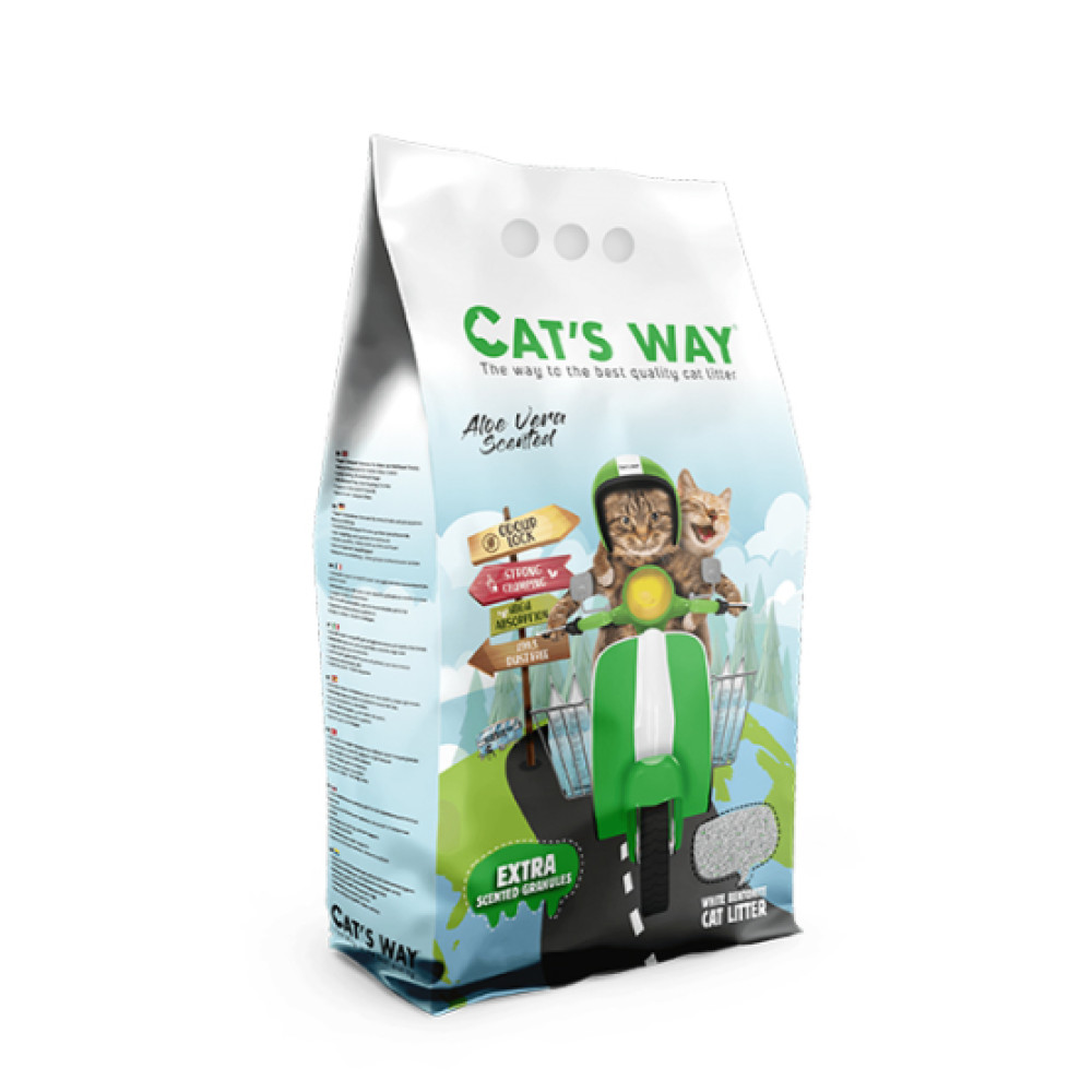 Areia Aglomerante Para Gatos "Cats Way" Aloé Vera (Vários Tamanhos)