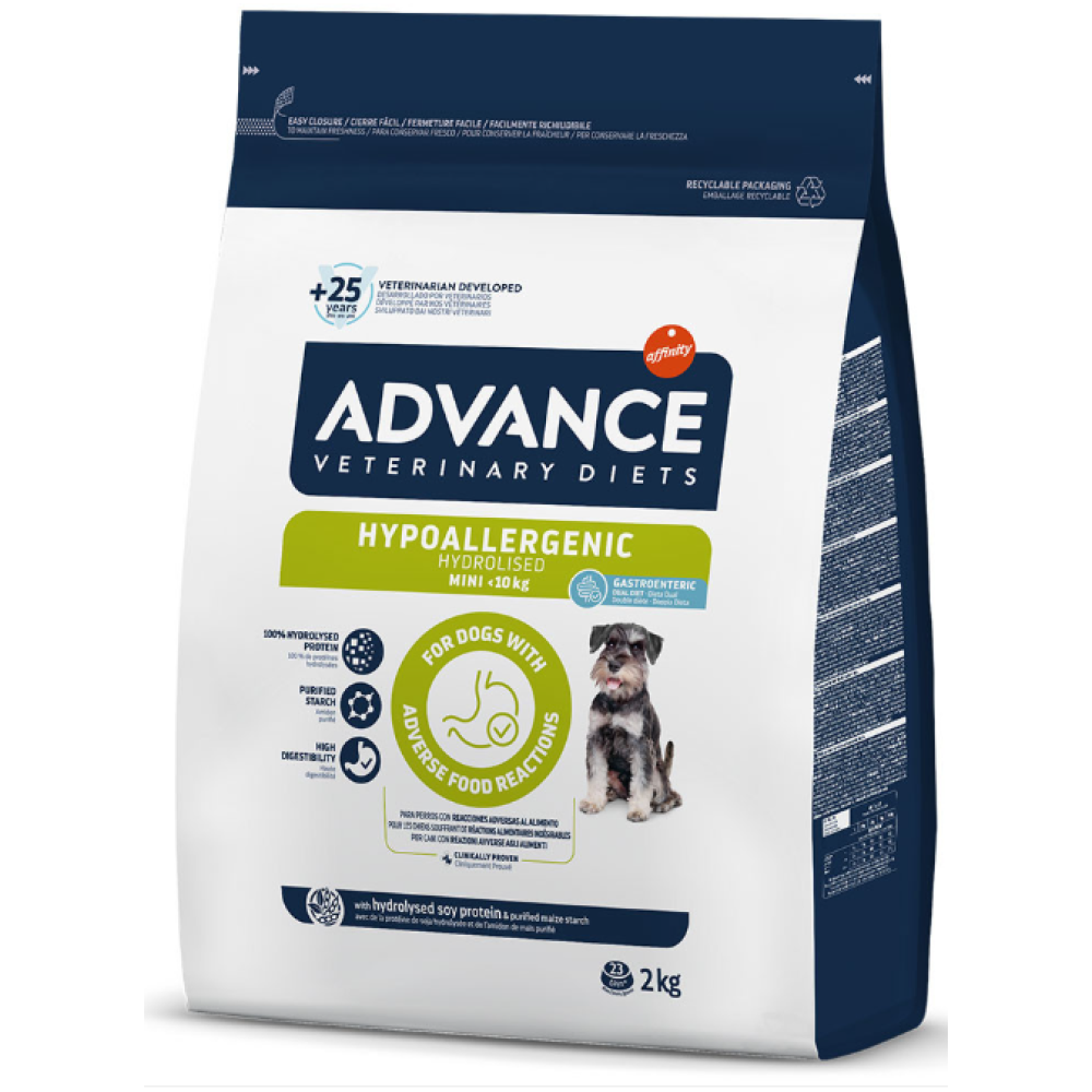 Advance Veterinary Diets Cão Hypoallergenic Mini para Cães Adultos Pequenos com Alergias Alimentares 2kg