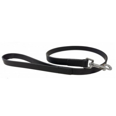 Trela Couro Clássica Preta (Diferentes Tamanhos)