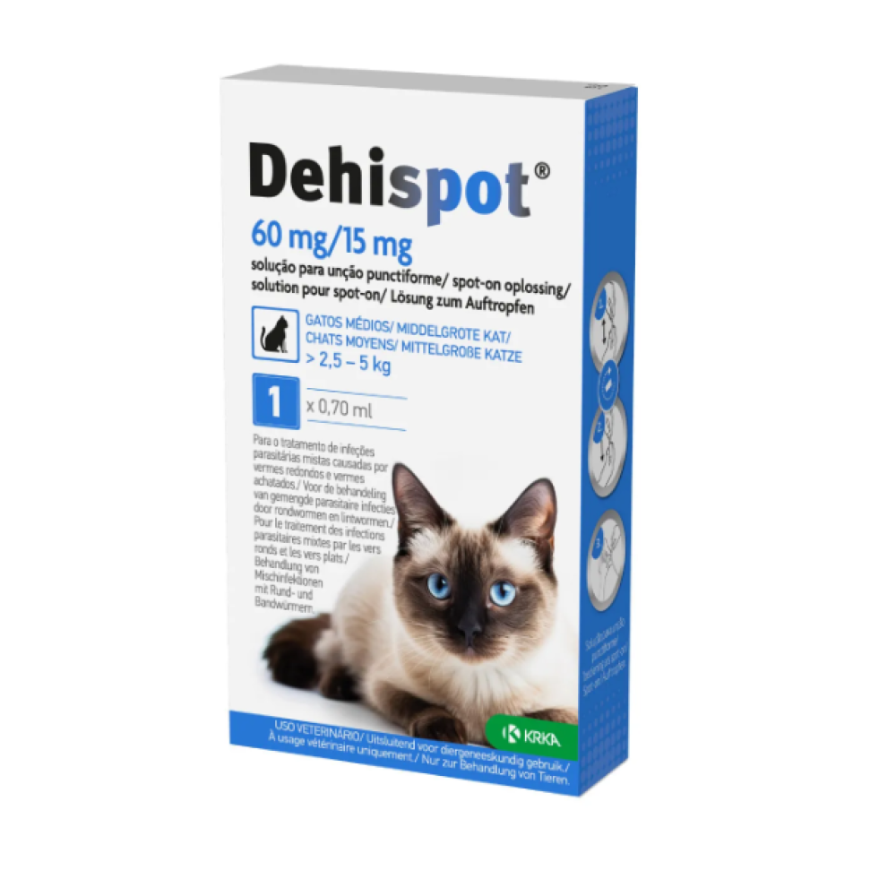 Dehispot Gato MED. 2.5-5kg 60MG/15mg