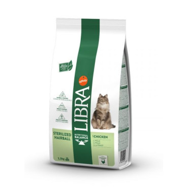 Libra Gato Esterilizado Frango Hairball 1,5kg