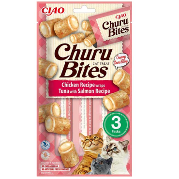Churu Gato Bites Receita de Atum c/Salmao 3x10g