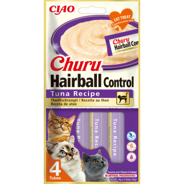 Churu Gato Hairball Control Receita de Atum 4x14g