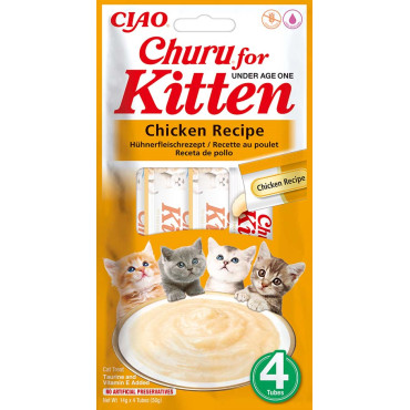 Churu Gato Junior  Receita de Frango 4x14g