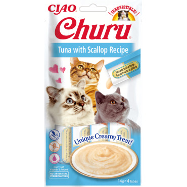 Churu Gato Receita de Atum com Vieira 4x14g