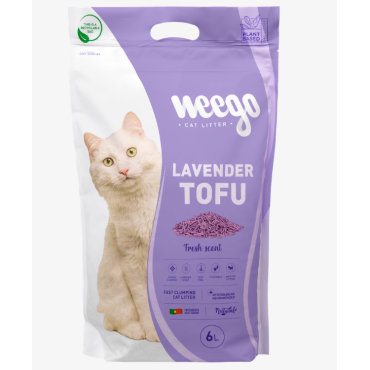 Weego Areia Aglomerante de Tofu com Lavanda para Gatos (Diferentes Tamanhos)
